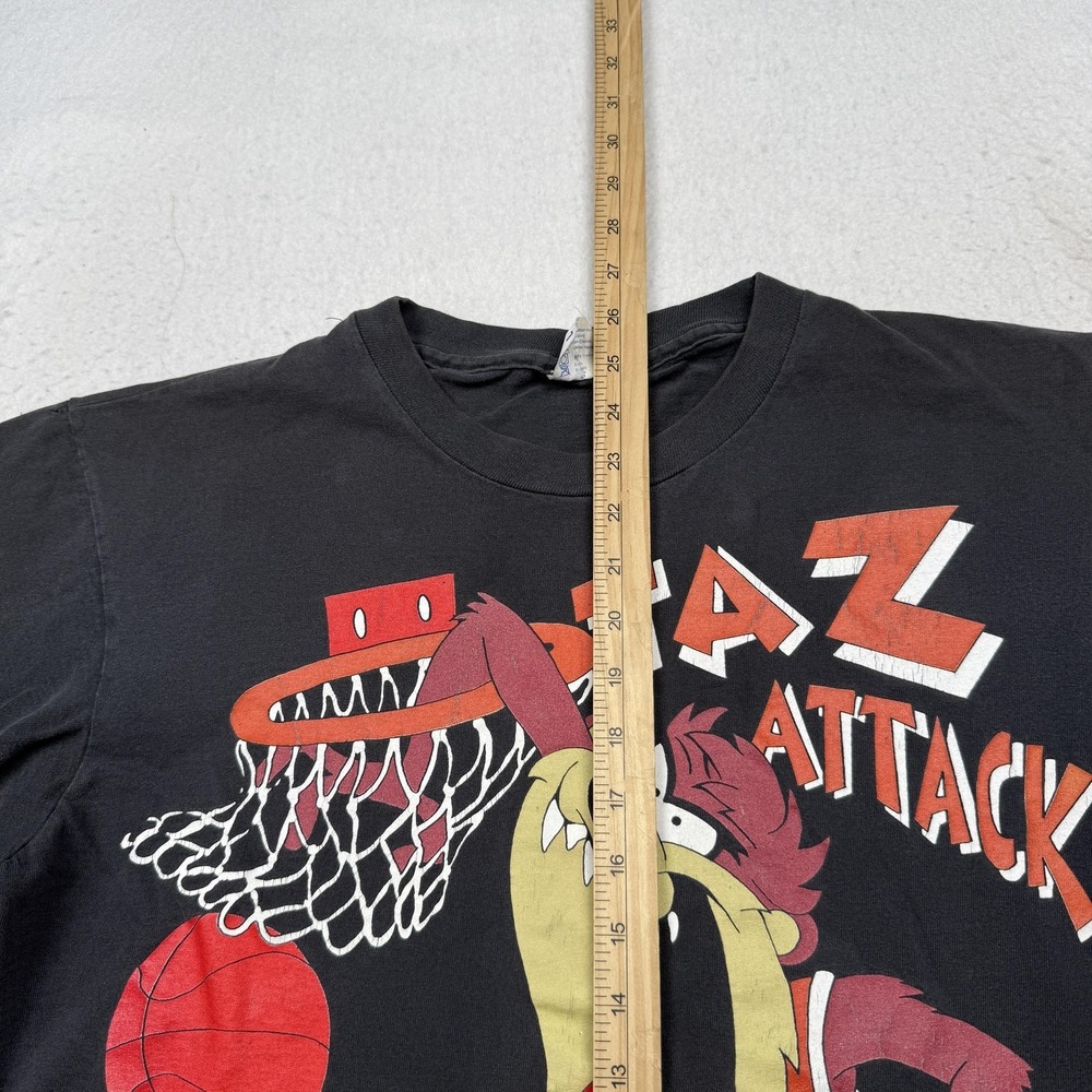 Vintage Taz Attack Texas Shirt Mens Large Black Looney Tunes College Ware 1993 - Picture 7 of 11